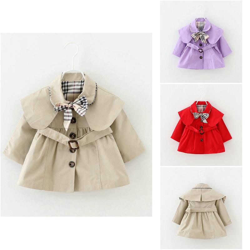 

Baby Girls Coat Trench Spring Autumn Tops Kids Trench Jacket Outerwear & Coat Children Clothing Long Sleeve Trenches, Purple