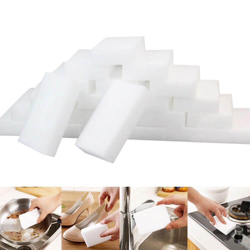 

100Pcs White Magic Sponge Eraser Cleaning Melamine Foam Cleaner Kitchen Pad