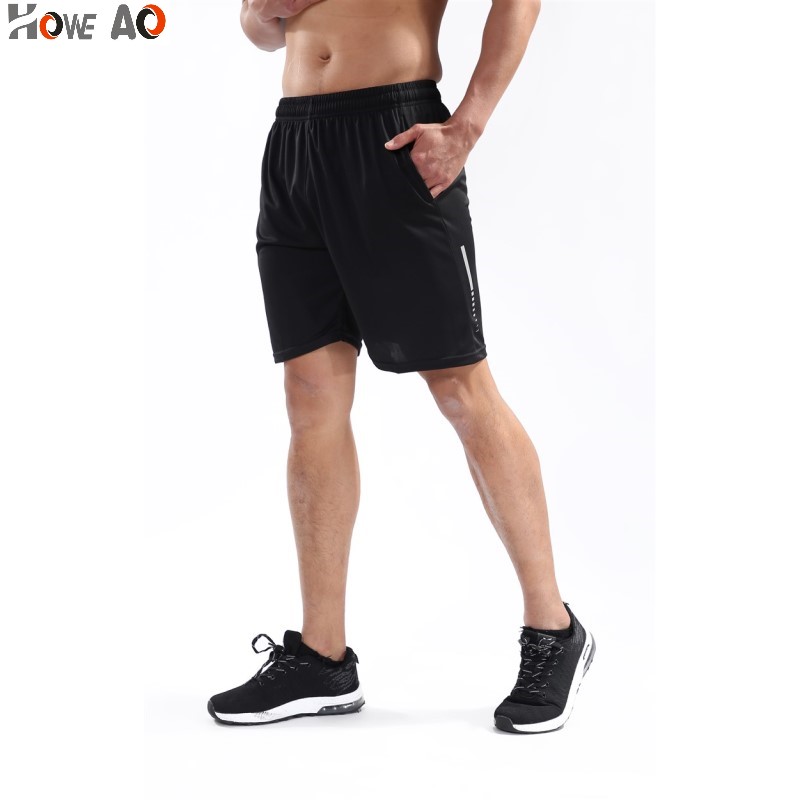 

HOWE AO Men and women running shorts Black quick-drying basketball breathable leisure fitness shorts loose