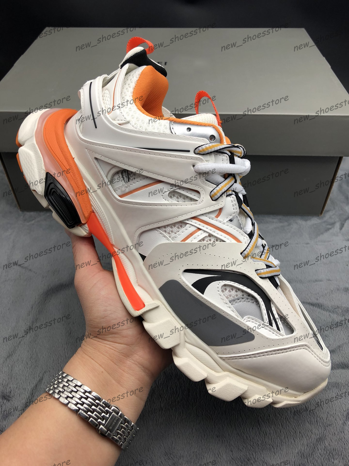

Fashion Track Tess S 3.0 Mens Womens Hiking Shoes Sneakers White Orange Track 3.0 Trainer Casual Sneaker Dad Shoes Chaussures, Color-09