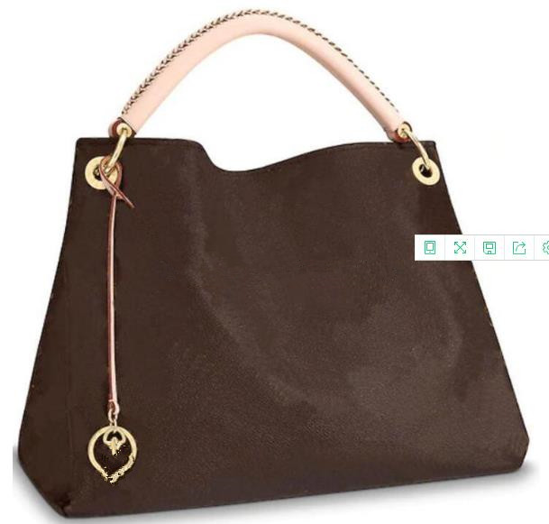 

top quality women genuine leather Flower Ladies Casual Tote real Leather Shoulder Bags Female Purse Handbags bag M40249, Brown grid