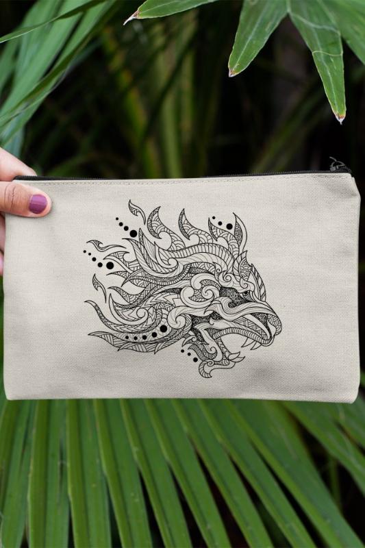 

Angemiel Clutch Pattern Wolf Portfolio Hand Makeup Bag