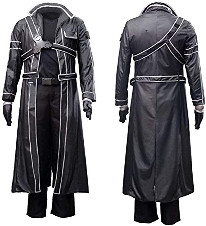 

Anime Men's Sword Art Online Kirito Cosplay Costume Battle Suit Black