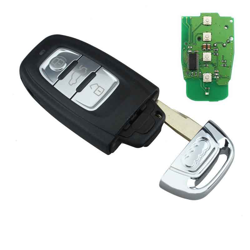 

Smart Remote Key Keyless Entry 3 Button 315MHz 433MHz 868MHz for Audi A4L Q5 QS 8T0 959 754 C, Black
