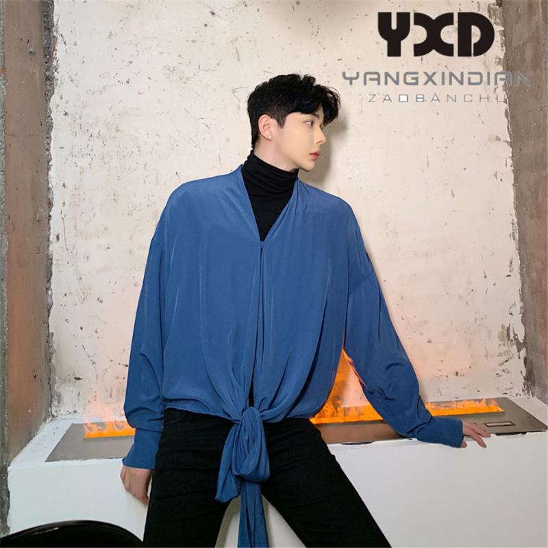 

Lantern Sleeve Casual Lace Shirts For Men 2020 New Brand Male Vintage Fashion Shirt Streetwear Party Mens Camisas Holiday Style, Khaki