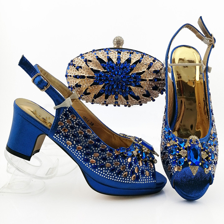 cobalt blue shoes and handbag