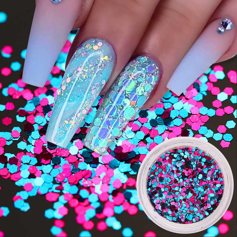 

Mirror Sparkly Nail Sequins Rose Gold Paillette Mixed Colors Nail Holographics Glitter 3D Flakes Slices Art Accessories