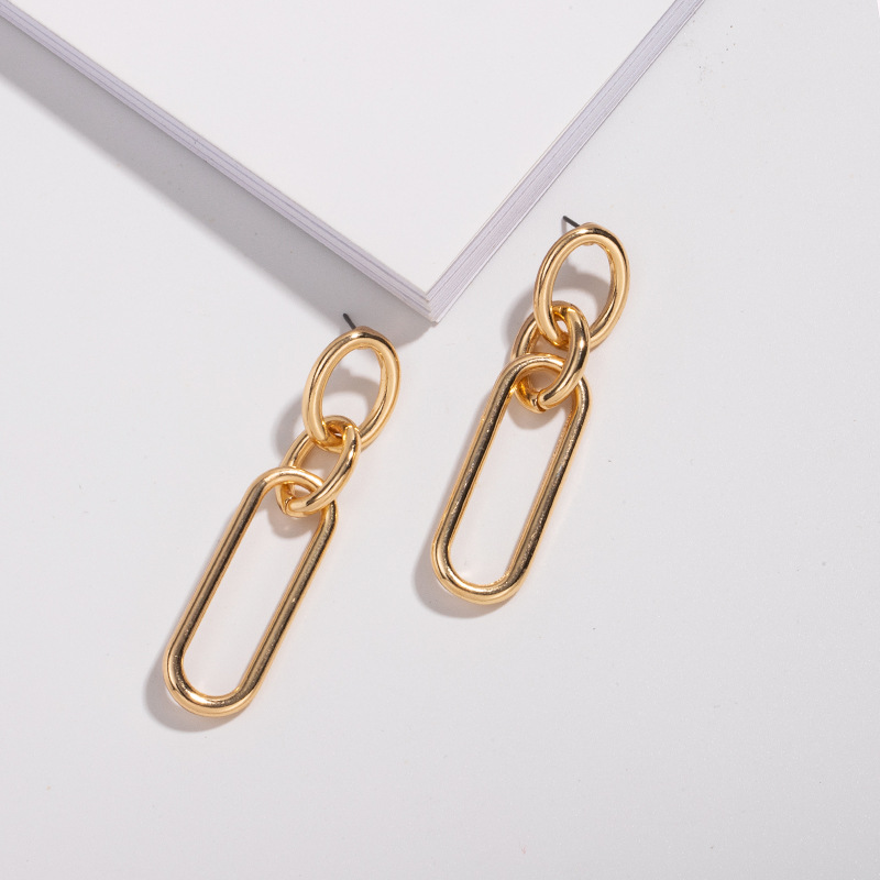 

Minimalist Punk Link Chain Drop Earrings for Women Girls Gold Silver Color Tassel Dangle Brincos Trendy Fashion Jewelry gifts
