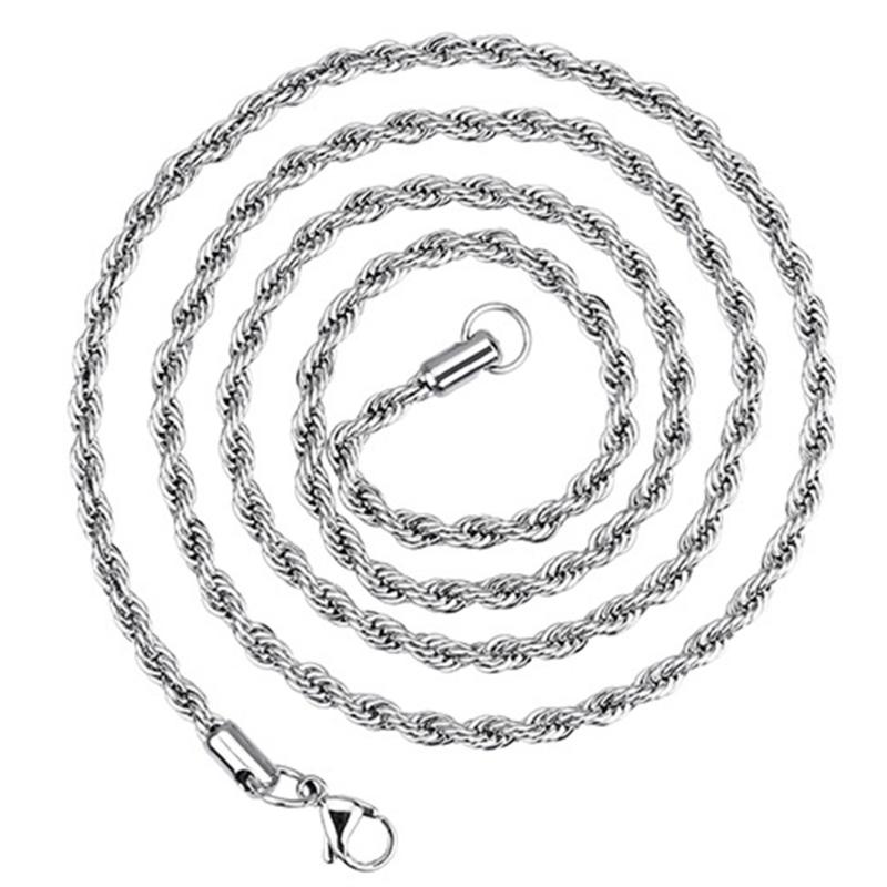 

Chains Fashion Cool Silver And Gold Titanium Steel Twist Necklace Men Woman