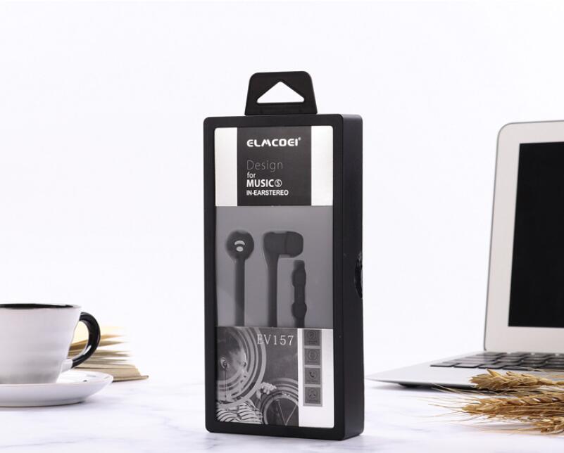 

Elmcoei EV157 EV158 EV160 EV166 3.5mm Earphone Sports Mic Headphones In-Ear Stereo headset super bass cellphone earphones with nice retail, Mixed color