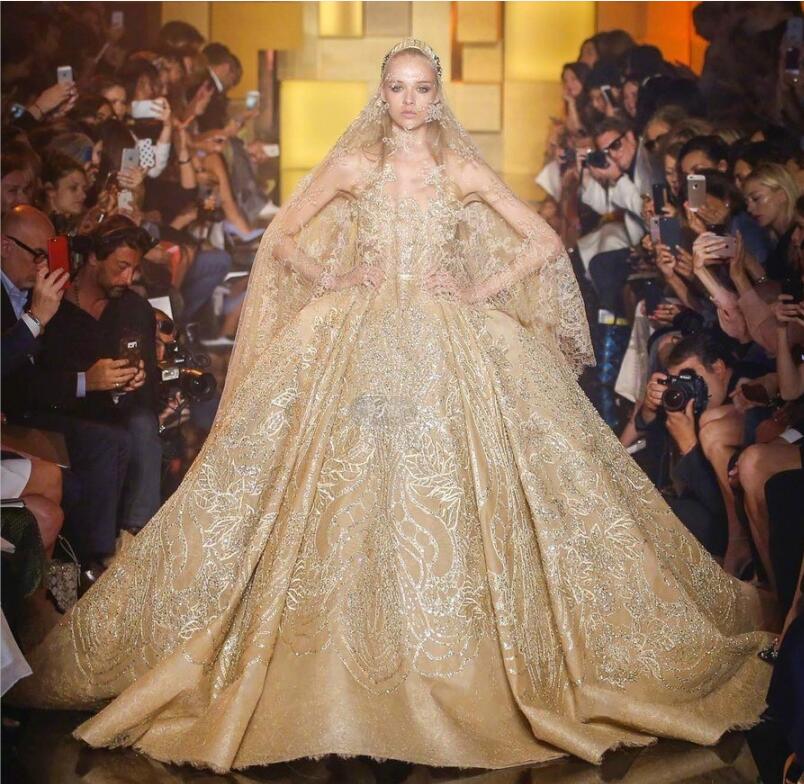 gold couture gowns