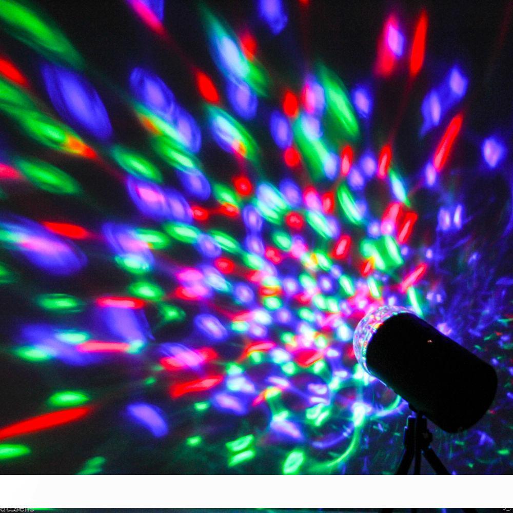 

3W Full Color LED Voice-activated Rotating Lamp RGB Crystal Magic Ball Laser Stage Light DJ KTV LED Effects Disco Lamp Bulbs Auto Rotating