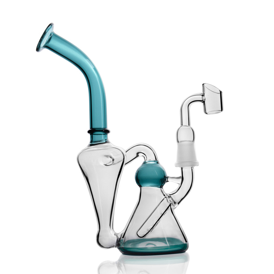 

Recycler Bong Thick Glass Oil Rigs Smoking Glass Pipe Heady Glass Water Bongs Percolator Hookahs bongglass With 14mm Banger