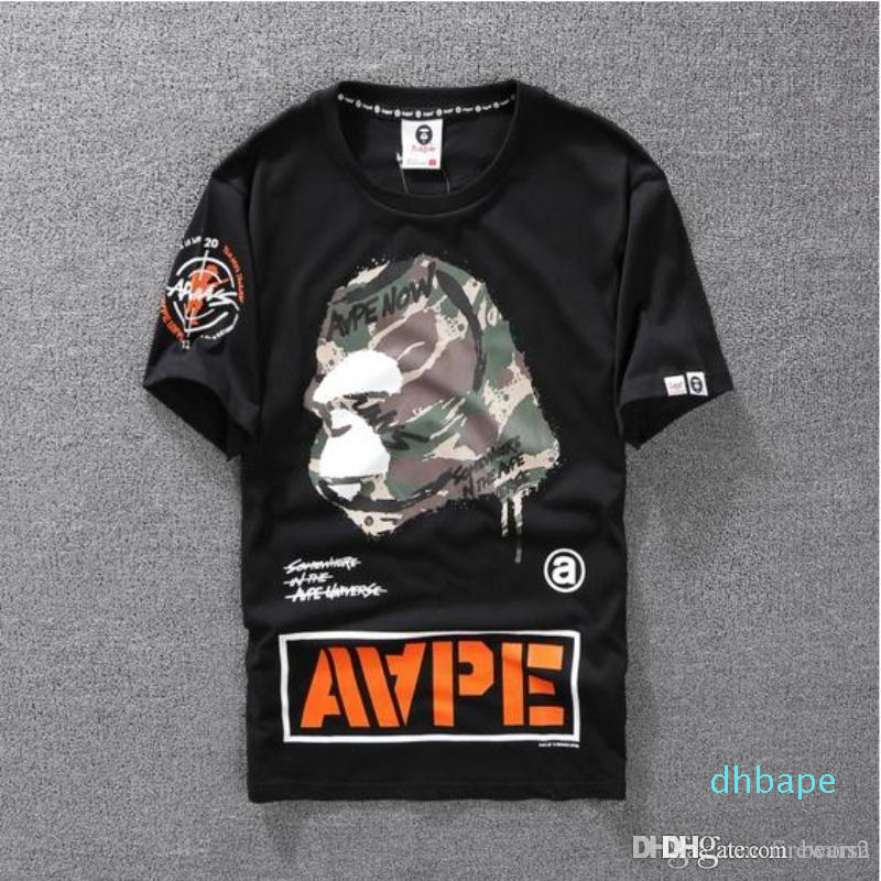 Bape A Bathing Ape T-shirt Tee Comics Monkey Head Short Sleeve Loose Summer Tops