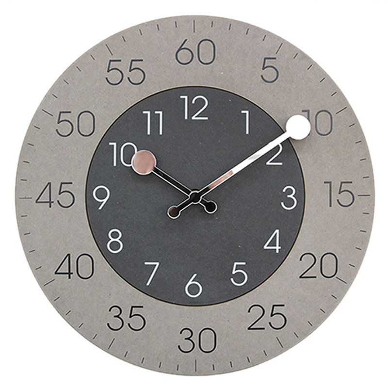 

NEW Double Arabic Numeral Dial Wooden Chic Home Wall Clock Quartz Silent Hanging Clock Bar Office Decoration