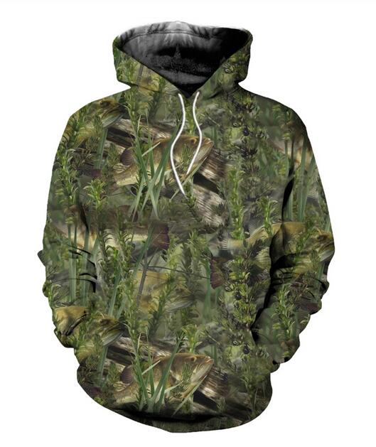 

New Hot Sale Set Fishing Camo Hoodies Mens Hooded Pullovers Printed Male Hoody 3D Printing Hooded Sweatshirts RJ0189, As shown