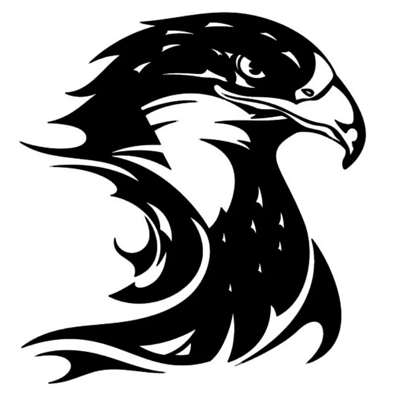 

19*18CM Flame Eagle Decal vinyl Car Sticker Black/Silver CA-1105