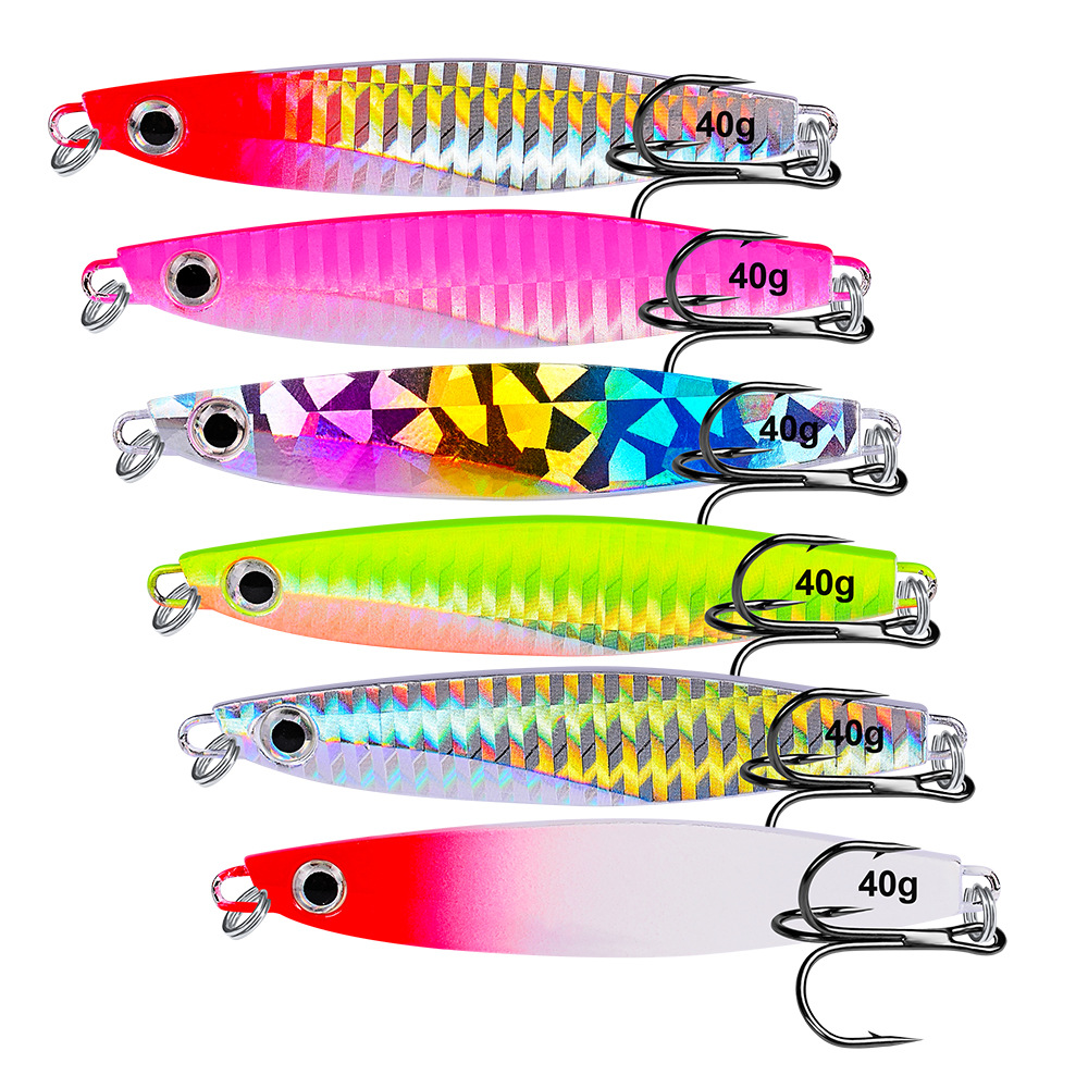 5PCS Slow Jig Glow Fishing Deep Sea Spoon Jigging Jigbait 10g//17g//21g//28g//40g