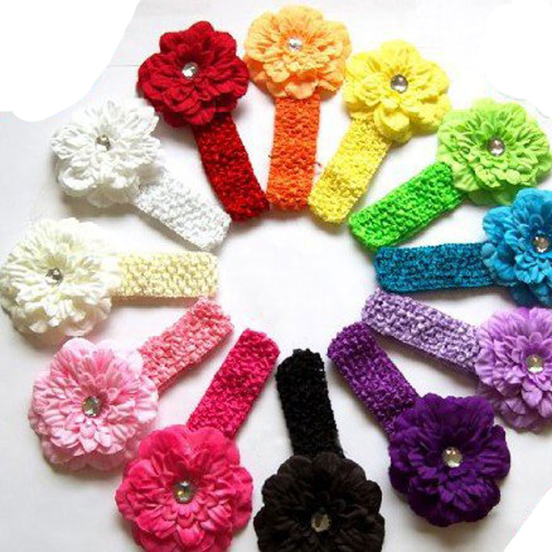 

Hot sale Newborn Baby Girls Headbands Peony Flower Infant Toddler bow headband children hair accessories Headwear, Mixed
