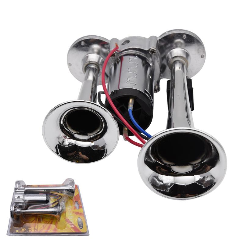 

110DB Air Horn Dual Trumpet Super Loud 12V Compressor Set Car Truck Train Boat Air Horn Loud Speaker Dual Tone Car