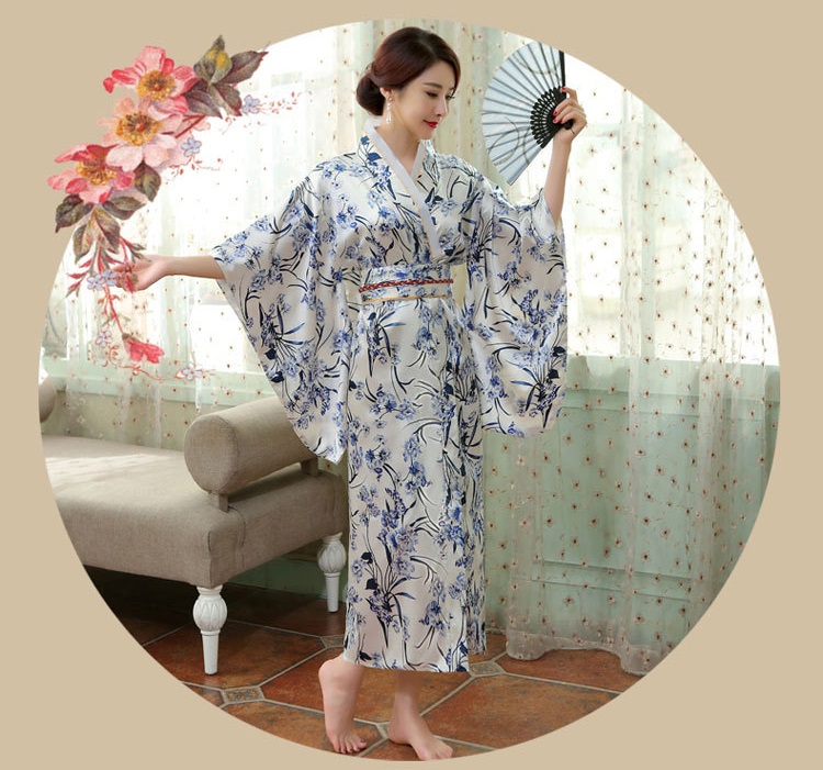 

Traditional Japanese Kimono Women Long Sleeve gown Japanese Ancient clothes Anime Party Cosplay Asia & Pacific Islands Clothing