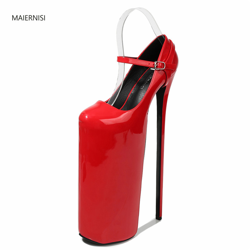 

BBZAI New pattern Superior quality Explosive money Super high heel Nightclub ladies shoes 30CM Thin Heel Waterproof 20CM 4-14 15, Red