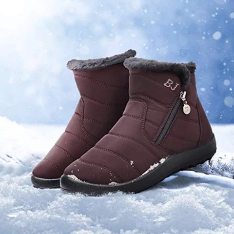 

Winter Warm snow Boots Plush women shoes Casual dropshpping fur shoes woman Waterproof female mid-calf Ankle Boots, Grey