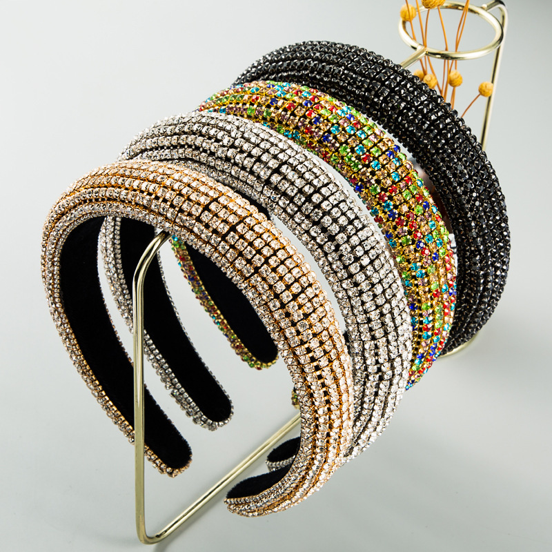 

ZA colored diamond sponge headband online celebrity anchor headband female luxury heavy industry hair accessories headdress