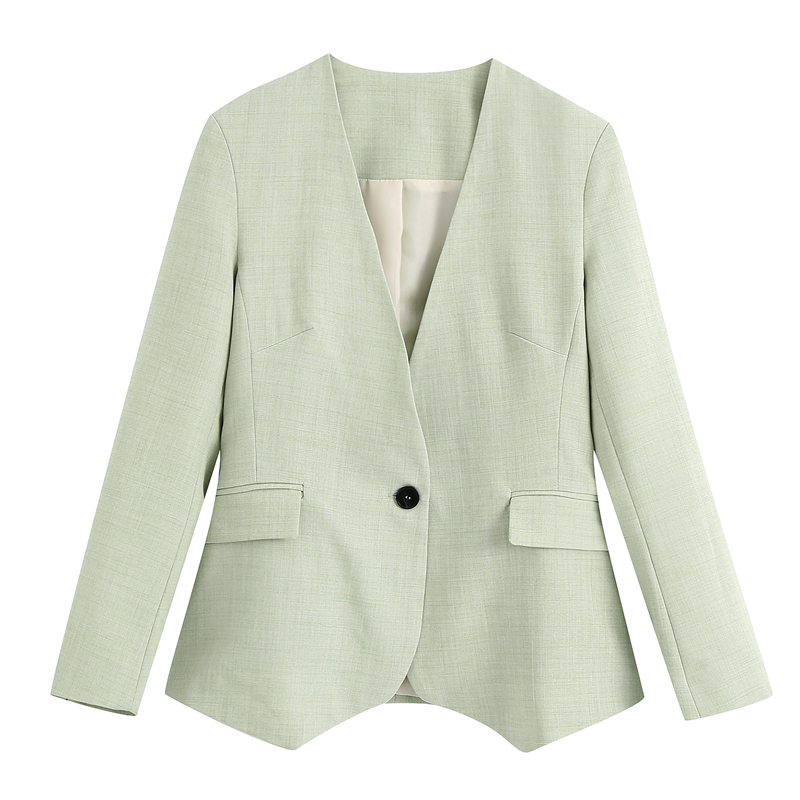 

Elina Casual Solid V Neck Blazers Women Fashion Single Button Jackets Women Elegant Long Sleeve Suits Female Ladies FJ, Bbbz6142