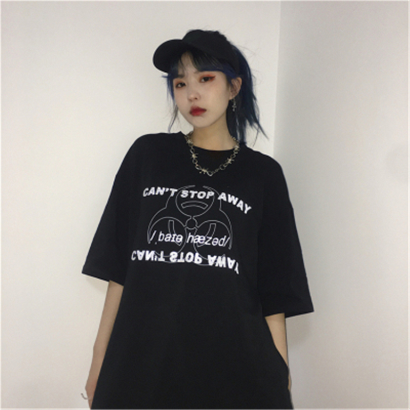 

2020 summer new Korean version of INS super fire reflective loose short-sleeved female T-shirt Harajuku retro printing t shirt, Suiji