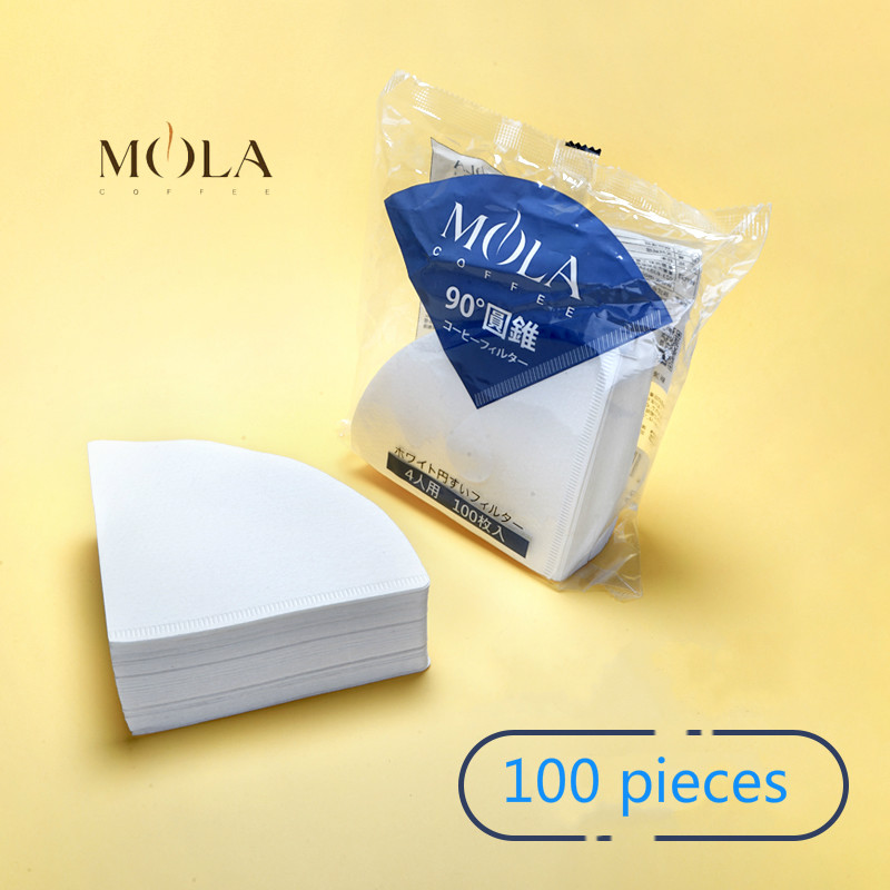 

Japan Sanyo Mola hand punch coffee filter paper V60 cone dripper 4 cup coffee drip filter