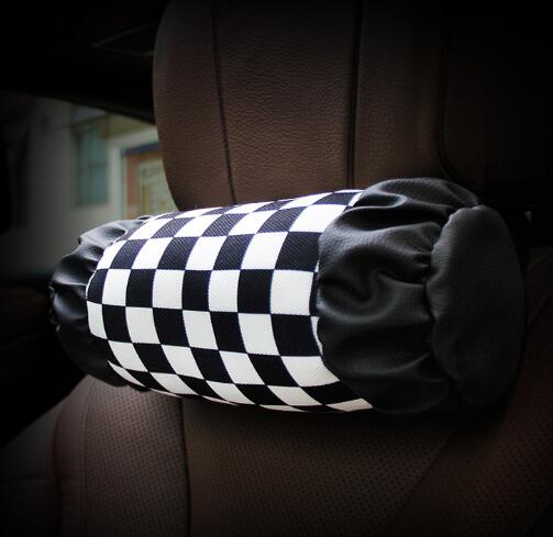 

Car Neck Pillow Perforating Design PU Leather Hole-digging Car Headrest pillow Auto Safety Accessories candy