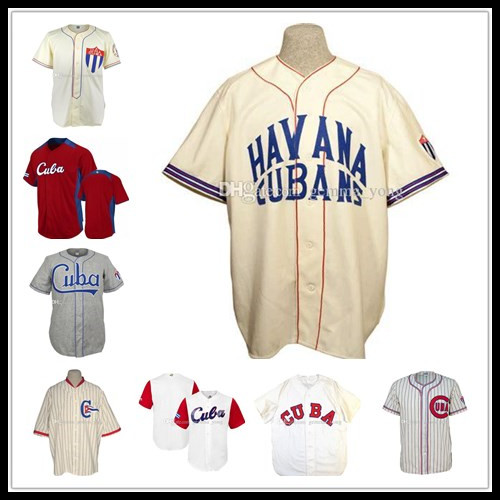 

Cheap Men Cuba UAA 1947 Road Baseball Jersey 1952 Vintage Sports Shirts High Quality Cream Gray White Red All Stitched Sewn Sports Shirts