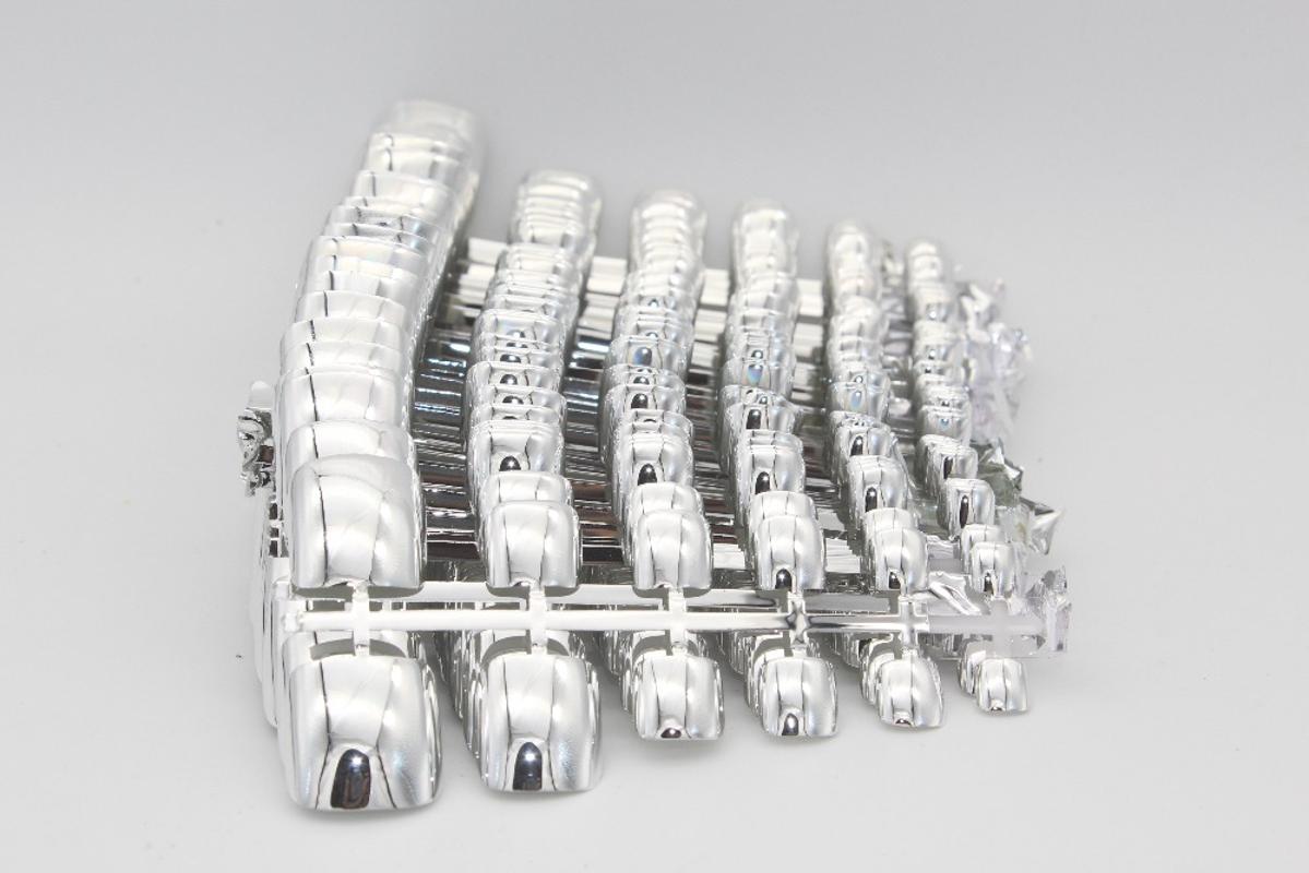 

120pcs Metallic Toe Nail Tips Acrylic Nail Art Tips Professional Fake False Foot DIY Shining Gold/Silver Color Nails