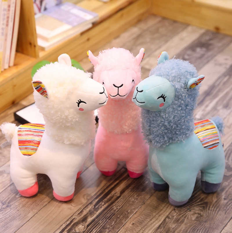 

Alpaca Llama Plush Toy Soft Plush Alpaca Dolls Animal Stuffed Doll Kids Birthday Christmas Gifts 4 Colors 25CM DW4639, As pictures