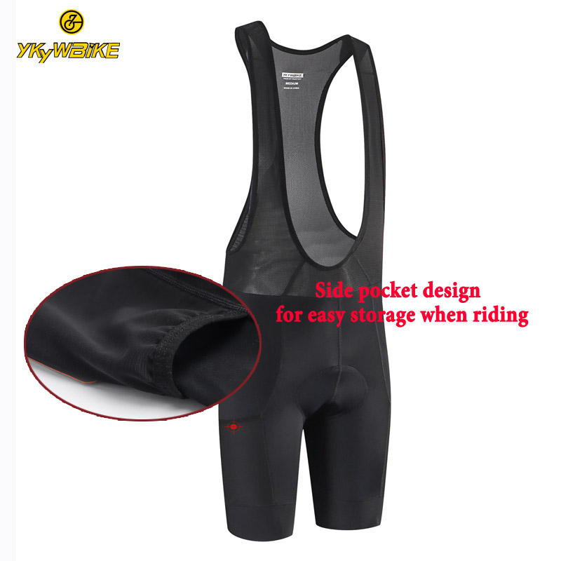 

YKYWBIKE Cycling Bib Shorts With Side Pocket Culotte Ciclismo Hombre Mountain Bike Shorts Pad 6 Hours Riding 7cm Power Band