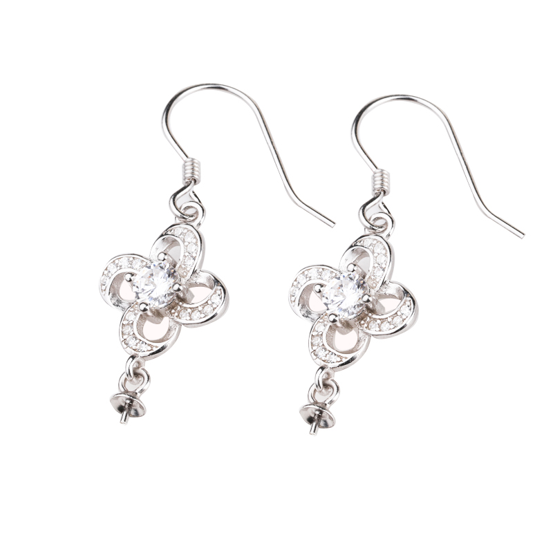 Plata esterlina 925 Cristal Perla Gota Gancho Pendientes para Mujer Retro Joyería De Boda