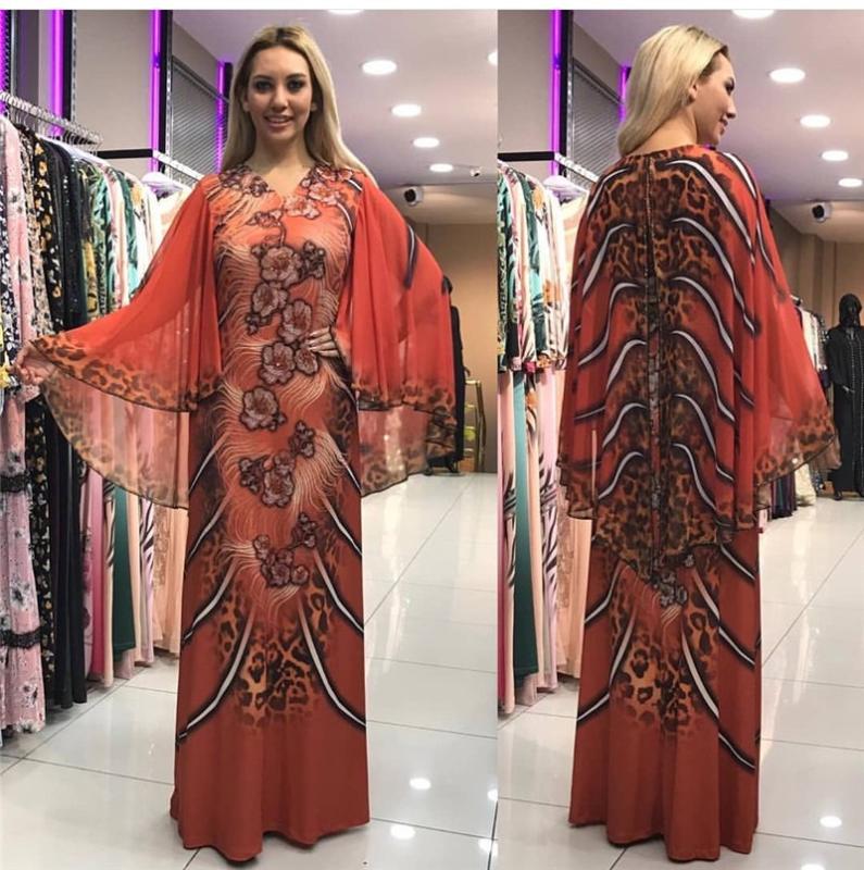 

New style African Women clothing Dashiki fashion stretch Plus Size Floral Print With the belt Dress size L XL XXL 2020
