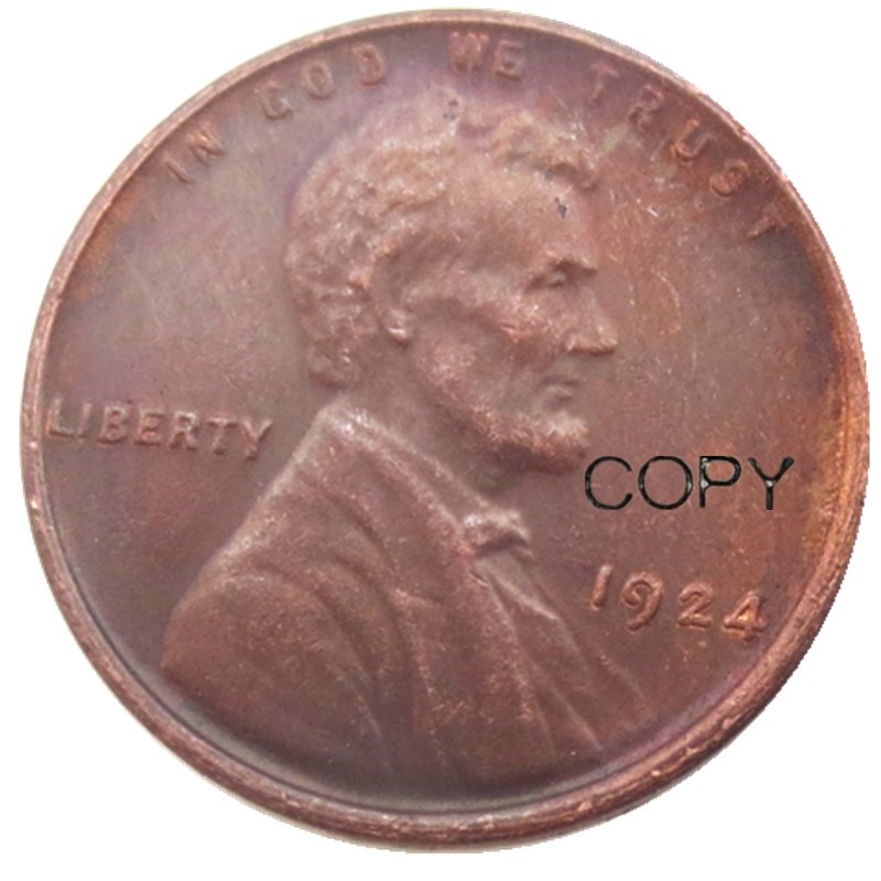

US 1924 P/S/D Wheat Penny Head One Cent Copper Copy Pendant Accessories Coins