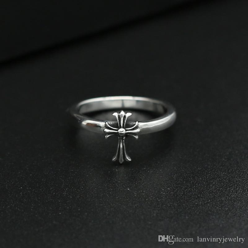 

High quality 925 sterling silver jewelry vintage American European hand-made designer crosses antique silver band rings nice gifts