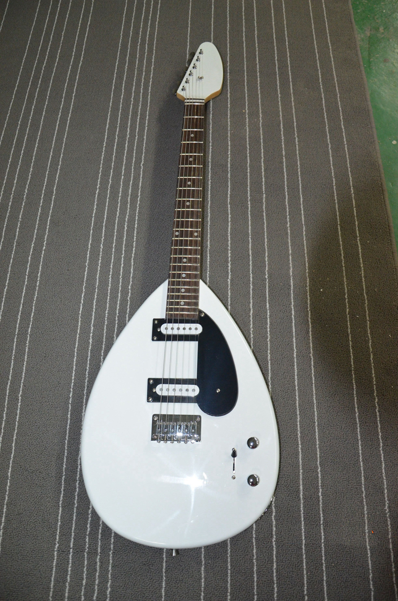 

China Made Mark III White Teardrop Guitar White Brian Jones 2 Single Coil Pickups Chrome Hardware Factory Outlet