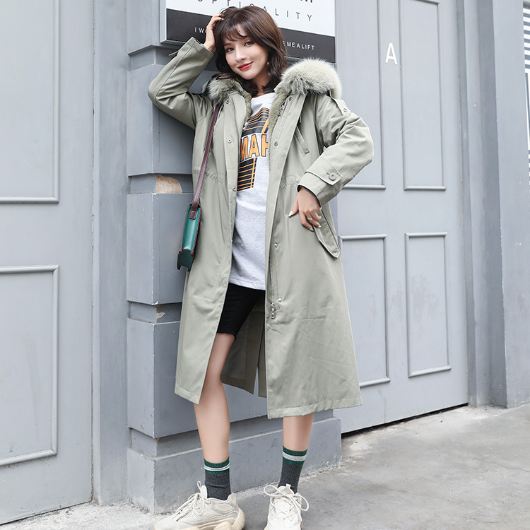 

2019 New Design 4 Colors Warm Rex Fur Parka Fur Coat From Natural Autumn Warm Fashion Coat, Rubber pink