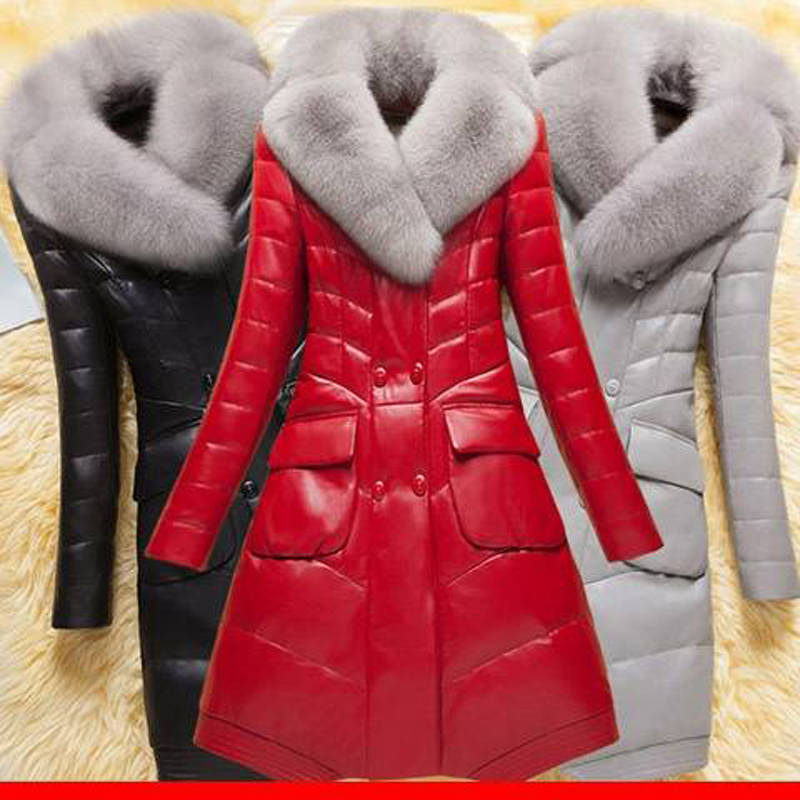 

Fur Coat Women Winter Female Sheepskin Coats High Quality Fashion Faux Fur Pure Color Thick Collars Overcoat Plus Size, Red