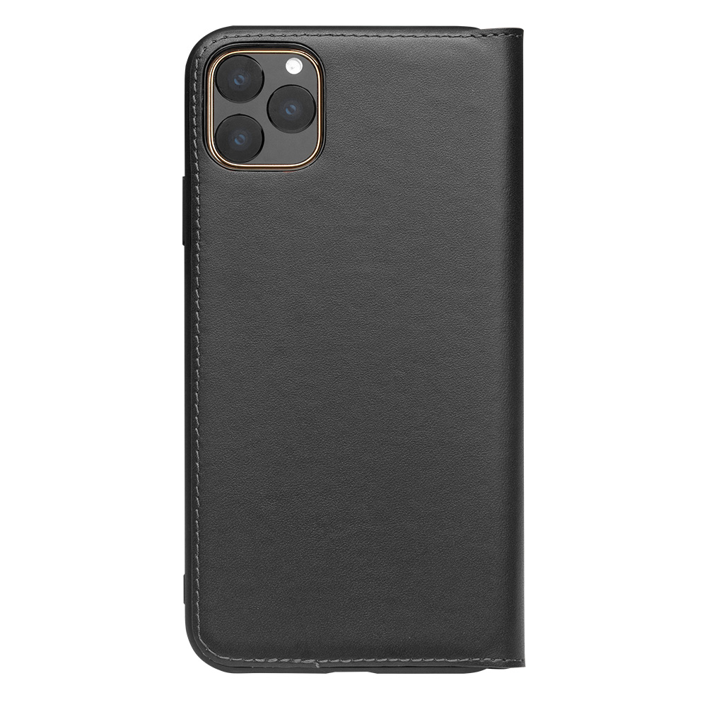 

Leather Flip Case for iphone11 pro Handmade Business Cover with Card Slots, Black