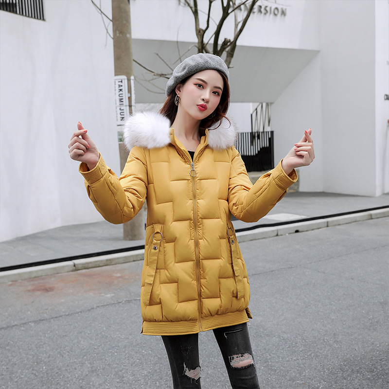 

Warm Thicken Big Fur Collar 2019 New Arrival Fashion Women Winter Jacket Cotton Padded Ladies Long Coats Parka Womens Jackets, Beige