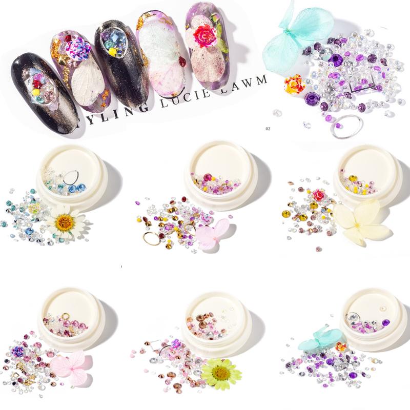 

CHNRMJL 1Pc Mixed Rivets Rhinestones Flower Pearl Nail Art Decorations Crystal Gems Beads Studs Acrylic Tips Jewelry Accessories