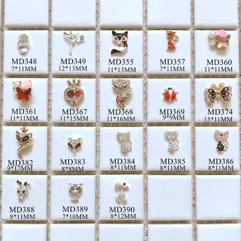 

50pcs/20pcs 3D Charms Metal Butterfly Cat Tiger Nail Decoration Metal Nail Art Deco