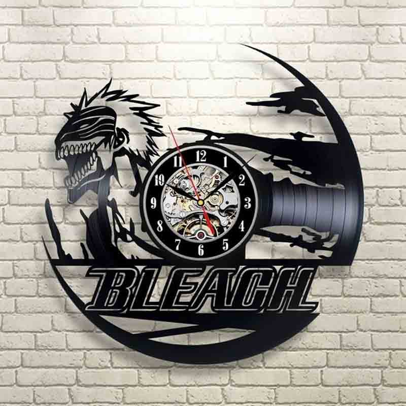 

Bleach Anime Best Gift Vinyl Record Wall Clock Art Vintage Modern Decoration Home Fashion Wall Clock Gifts(Size:12inch Color:Black)