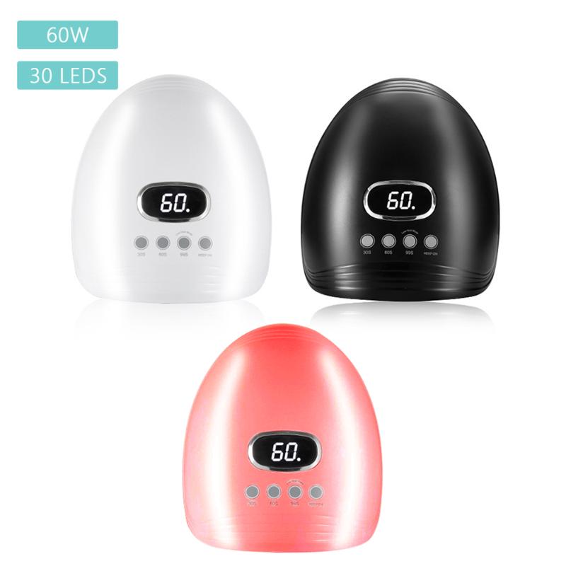 

60W Nail Dryer UV LED Lamp for Nails 60W Glue Gel Nail Polish Maincure Drying Smart Phototherapy Machine Nails Baking, White