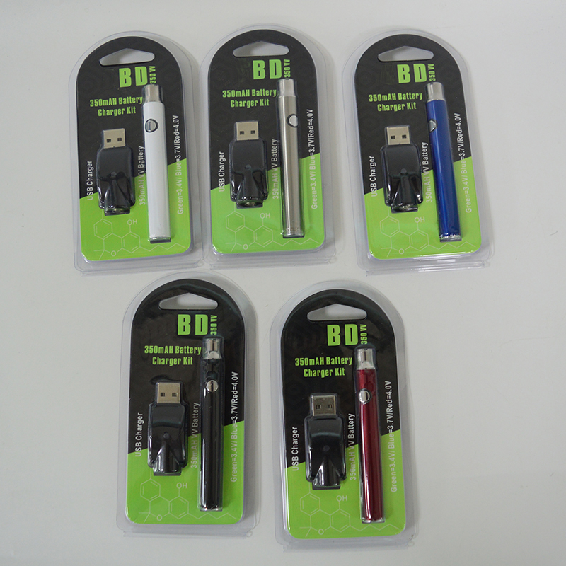 

Vape Pen Battery Packaging Rechargeable Preheating Batteries 350mAh Variable Voltage 510 Thread Battery Vape Vertex Package with USB charger